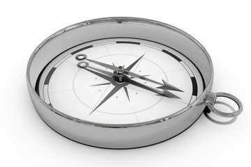 Digital png illustration of silver compass on transparent background