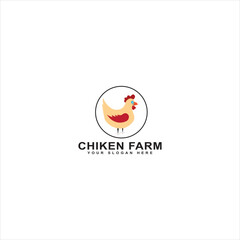 chicken icon, vector chicken simple logo, isolated chicken farm logo