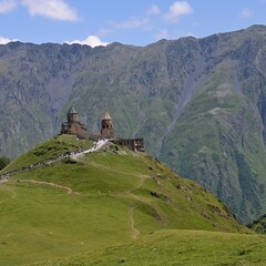 Georgia gergeti tri its church