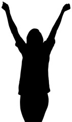 Digital png illustration of silhouette of woman text on transparent background