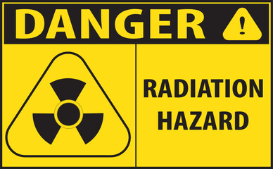 Obraz premium Radiation hazard industrial warning sign vector, radiation hazard warning sign vector