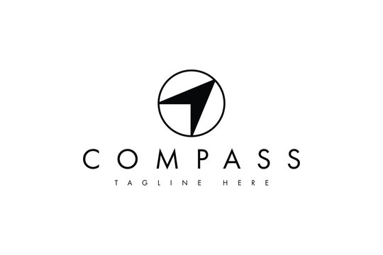 minimal arrow compass circle logo design