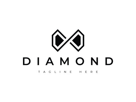 double diamond or infinity diamond logo design
