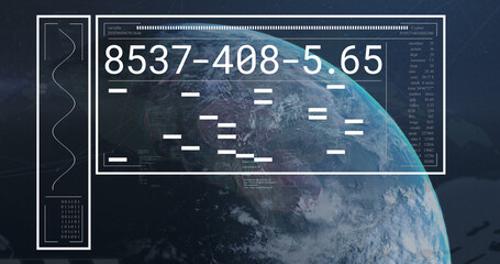 Image of screens and data processing over globe