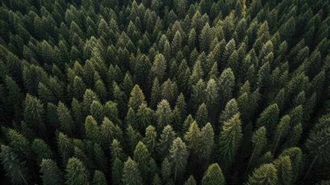 Aerial view of thick forest. © Boris