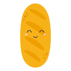 cartoon vector illustration of funny loaf isolated