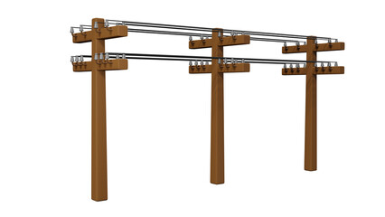 3D Model Illustration of Power Pole To Deliver Electricity 