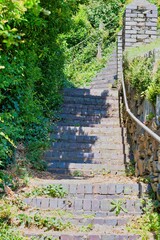 stairs leading up to the mountains in Barmouth, UK