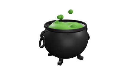 3D Model Illustration of Witch Cauldron For making Mystic Potion