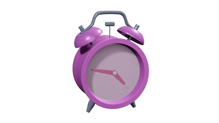 3D Model Illustration of Pink Alarm Clock To Wake You Up In The Morning