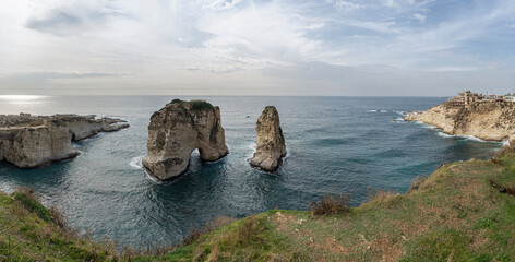The view on mediterranean sea in beirut of lebanon