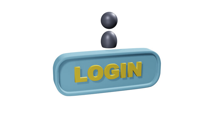 3D Model Illustration of Login Account Icon In 3 Dimension Perspective