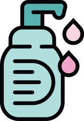 Cosmetic dispenser icon outline vector. Face skin. Care treatment color flat