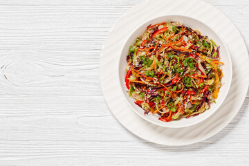 asian slaw, crunchy oriental cabbage salad in bowl