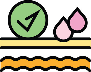 Skin cream drop icon outline vector. Beauty face. Facial care color flat