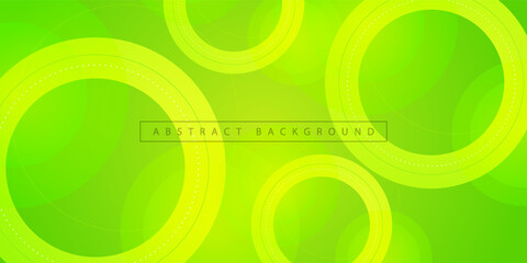 Bright green abstract background with simple circle shape and lines. Colorful green design. Modern with geometric shapes concept. Eps10 vector