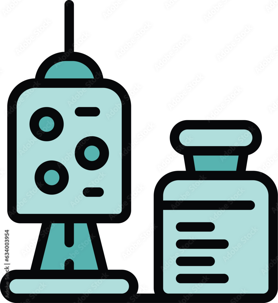 Wall mural Cosmetic syringe icon outline vector. Skin face. Facial care color flat - Wall murals