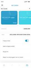 Credit and Debit Bank Cards, Money and Payment Transactions, Used Card and Payments App UI Kit Template