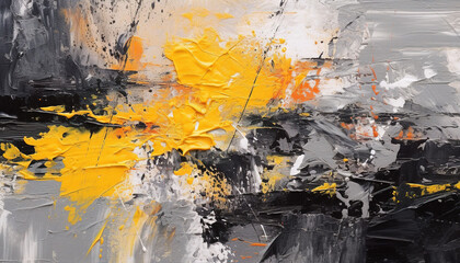 abstract white, yellow, and black oil painting, texture wallpaper, great fine detail