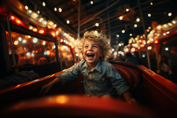 a kids have a good time in the bumper cars