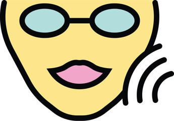 Sound face care icon outline vector. Facial treatment. Medical cream color flat