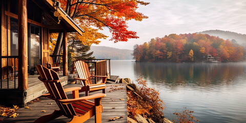 Log cabin in the woods