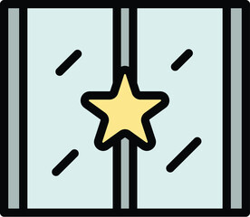 Vip event doors icon outline vector. Music party. Cinema star color flat