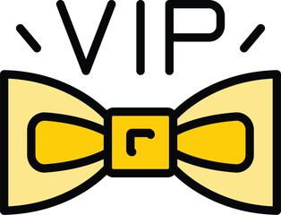 Vip event bow tie icon outline vector. Cinema concert. Music party color flat