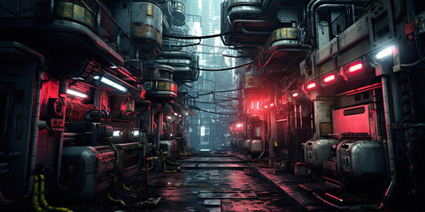 cyberpunk alleyway