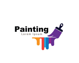 brush paint liquid drop color logo design template illustration inspiration
