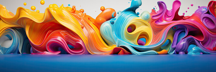 Fototapeta premium Colorful liquid rainbow representing the color spectrum