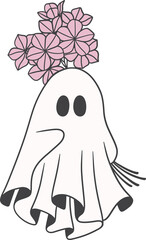 Cute ghost with floral