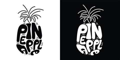 Pineapple fruit logotype vintage design in vector illustration