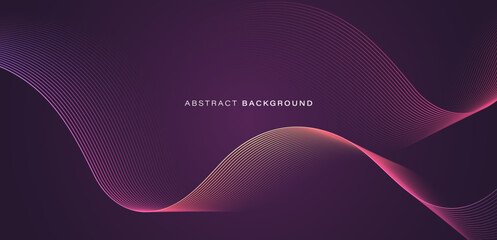 Abstract glowing wave lines background. Dynamic wave pattern. Modern gradient wavy lines. Futuristic technology concept. Suit for poster, banner, brochure, cover, website, flyer. Vector illustration - obrazy, fototapety, plakaty