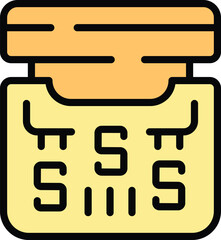 Obraz premium Charity box icon outline vector. People event. Help hand color flat