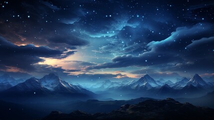 Fototapeta na wymiar Beautiful night sky with shiny stars.