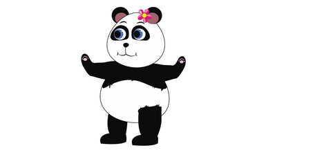 Panda, cute panda, cartoon