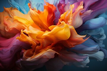 Vibrant abstract forms dance on wallpaper, creating a psychedelic explosion of colors Generative AI