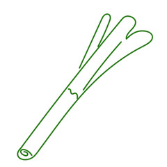 spring onion vegetable hand drawing line illustration 