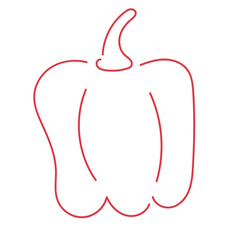 bell pepper vegetable hand drawing line illustration 