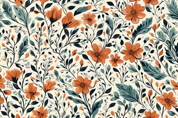 Floral pattern background. Generative AI