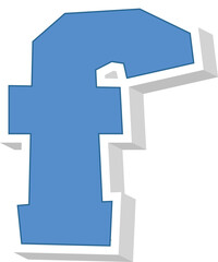 Bold scrapbook alphabet Lowercase letters f