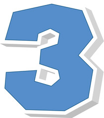 Bold scrapbook math number 3 three