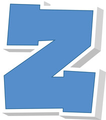 Bold scrapbook alphabet uppercase letters Z
