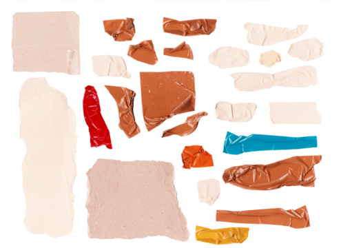 tape decorative element and cardboard