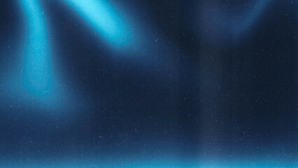 Blurred blue gradient tones abstract on dark grainy background. Glowing light. Large banner. © Elena Uve
