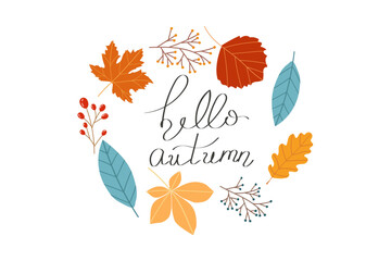 Hello autumn illustration vector background