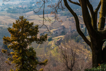 Fototapeta na wymiar Panorama e scorcio di Bergamo Città Alta