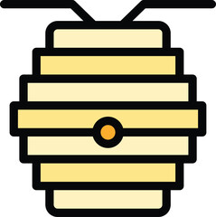 Tree bee hive icon outline vector. Honey nectar. Food comb color flat
