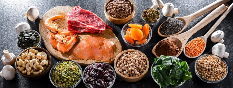 Composition with food products rich in zinc